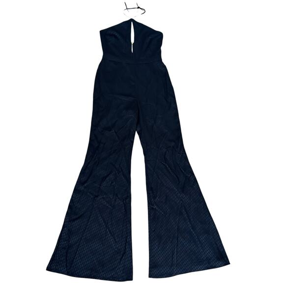Alexis Black Snakeskin Printed Wide Leg Jumpsuit Sz M - Picture 1 of 10